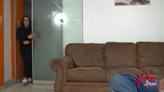 HORNY BRUNETTE GOES TO PORN CASTING AND GETS A BIG PENIS