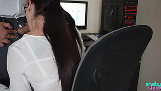 My Dirty Boss fuck me in the office and CUM on my BOOTY!