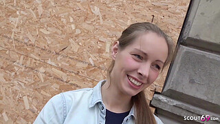 GERMAN SCOUT - CUTE TEEN KINUSKI TALK TO REAL LEG SHAKING ORGASM CASTING