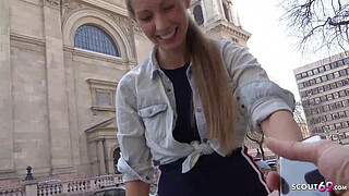 GERMAN SCOUT - CUTE TEEN KINUSKI TALK TO REAL LEG SHAKING ORGASM CASTING