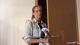 GERMAN SCOUT - CUTE TEEN KINUSKI TALK TO REAL LEG SHAKING ORGASM CASTING