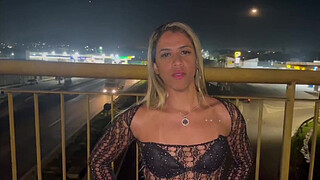 WIFE SHOWING OFF ON THE STREET DRIVING THE GUYS CRAZY