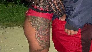 WIFE SHOWING OFF ON THE STREET DRIVING THE GUYS CRAZY