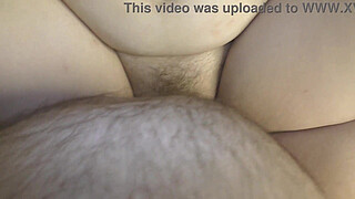 Busty cheating wife letting her cuckold husband fuck her pussy, but only in condom and without orgasm!