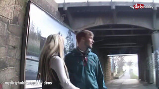 - Hot Busty blonde picking up random guy!