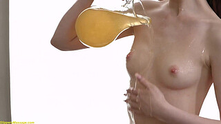 slippery nuru anal massage with Hot Pearl