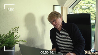 Young Intern ravaged by old guy penis in the office