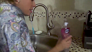 step Mom's Hand Gets Stuck in Sink & step Son Fucks Her - Sex, POV, MILF - Nikki Brooks