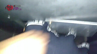 Cristina Almeida in her first two Gloryholes held in the center of São Paulo, her husband films her sucking strangers inside the cabin with holes, takes it in her pussy, in the booty without a condom and swallows a lot of milk