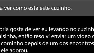 Cuckold sucks cock together with his bitch wife (Cristina Almeida). She takes an anal creampie.
