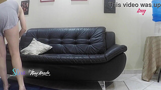 I received the delivery guy without panties and asked him to put the medicine on my foot