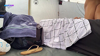 In the middle of the rave, I took the black guy to the tent to be his slut with everyone listening...