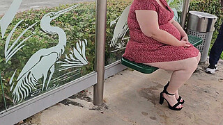 The stranger at the bus stop asked me to lift up my dress & show him my pussy, but I told him no, then went home with him