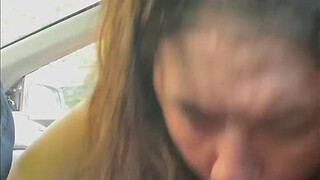 Colombian teen gagging in public hotel parking lot. La Paisa gets mouth cum shot!!