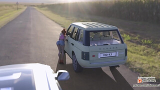 cheated on her husband with a passing, while he went for gasoline