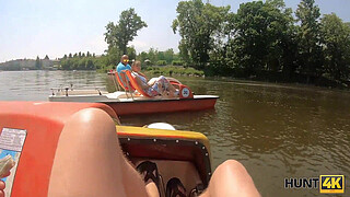 HUNT4K. Rich gentleman wants to touch boobs and drill cute pussy