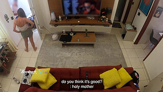 Hot wife Thay Ksada was recognized by the delivery man, she lets him suck her on the living room sofa - with English subtitles - teaser