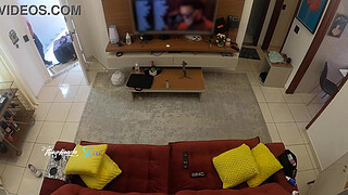 Hot wife Thay Ksada was recognized by the delivery man, she lets him suck her on the living room sofa - with English subtitles - teaser