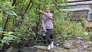 Gina Gerson was caught and fucked for unlegal outdoor pissing (Part 1)