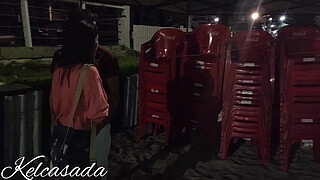 I went for a blowjob on the beach and ended up being caught by the restaurant cameras!! Complete on RED