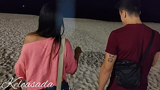 I went for a blowjob on the beach and ended up being caught by the restaurant cameras!! Complete on RED