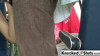 Two pregnant brunettes get fucked in this hardcore orgy