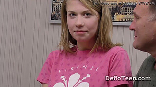 Sweet virgin Gwyneth Petrova loses virginity to an older guy