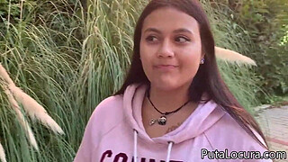 An innocent Latina teen fucks for money