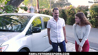 Damn! This scene with the horny stepdaughter teen Ellie Eilish is fucking HOT! Ellie sure knows how to get what she wants by fucking her stepdad!