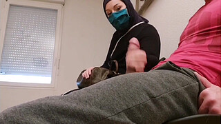 Pervert doctor puts a <censored> in his waiting room, this muslim bitch will be caught red-handed with empty French ball