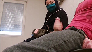 Pervert doctor puts a <censored> in his waiting room, this muslim bitch will be caught red-handed with empty French ball