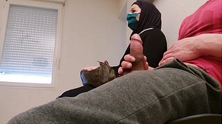 Pervert doctor puts a <censored> in his waiting room, this muslim bitch will be caught red-handed with empty French ball
