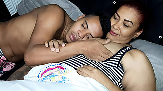 I suck my stepmother's tits