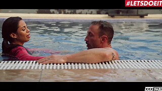 XXX SHADES - LETSDOEIT - #Canela Skin #Emilio Ardana - Big Arse Colombiana Rides Near The Pool