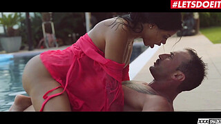 XXX SHADES - LETSDOEIT - #Canela Skin #Emilio Ardana - Big Arse Colombiana Rides Near The Pool