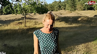- German MILF blows twice and creampied outdoors