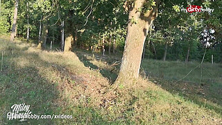 - German MILF blows twice and creampied outdoors