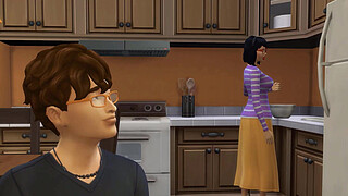 Step-Mom caught StepSon watching porn and masturbating so this helps her first time having sex