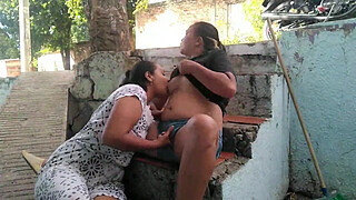 2 part, elderly woman while doing trade in the house, interrupts her young lesbian wanting to fuck her pussy with her mouth