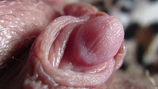 Extreme close up on my huge clit head pulsating