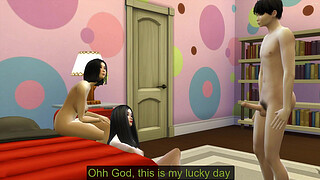 Asian step Mom Join step Brother And step Sister After He Caught Them Having Sex 3some Part. 2