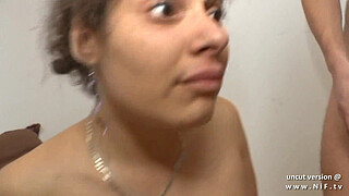 Young amateur french arab 1st time anal fist and DP with facial for her casting