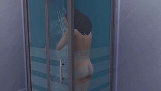 step Brother and sister share bed - and make sex for the first time - family sex