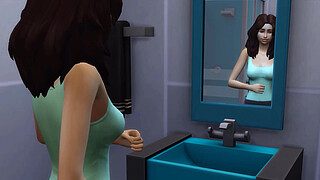 step Brother and sister share bed - and make sex for the first time - family sex