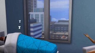 step Brother and sister share bed - and make sex for the first time - family sex