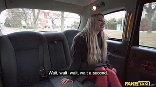 Fake Taxi Hardcore anal sex with a hot blonde dressed in sexy red lingerie