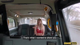 Fake Taxi Hardcore anal sex with a hot blonde dressed in sexy red lingerie