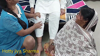 step Mom Teaches step Son How to Use step Sister's Pussy