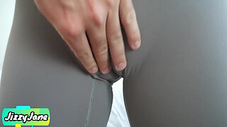 Horny Fit n Horny Chick Makes Me Cum in Her Panty and Yoga Pants and Pull Them Up