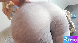 Nympho Yoga Girl Ride Shaft In Ripped Leggings - Rubiray